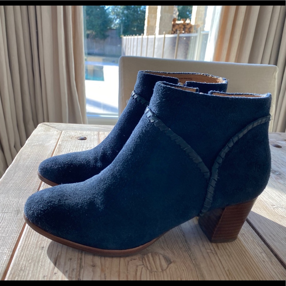Jack Rogers Blue Suede Booties